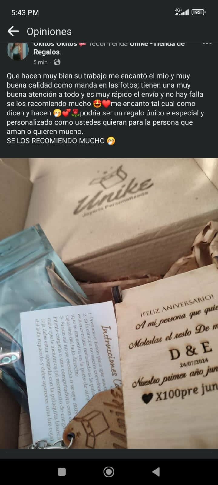 Captura de reseña